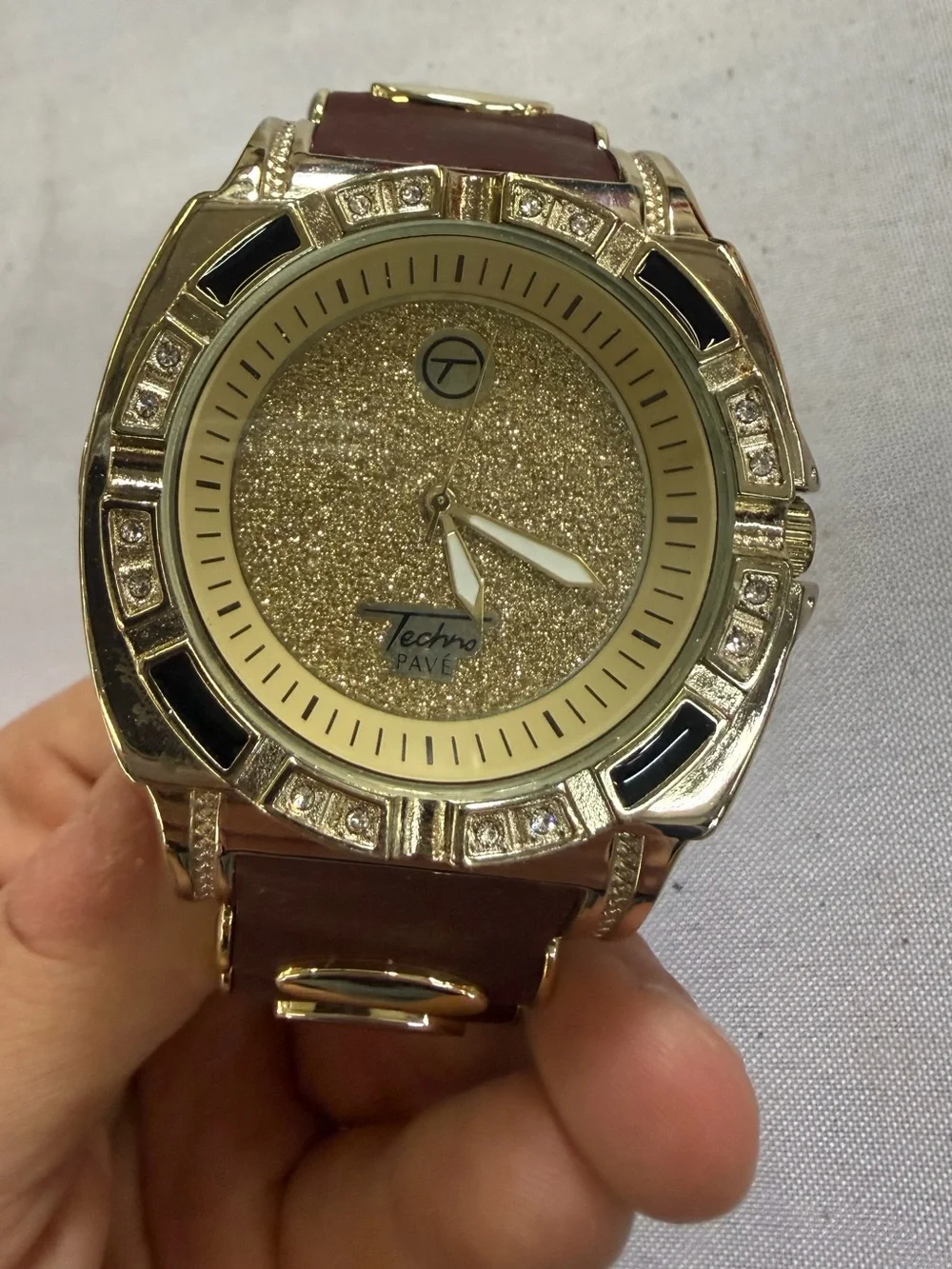 Men's Fashion Silicone Band Techno Pave Heavy Watches WR 7758